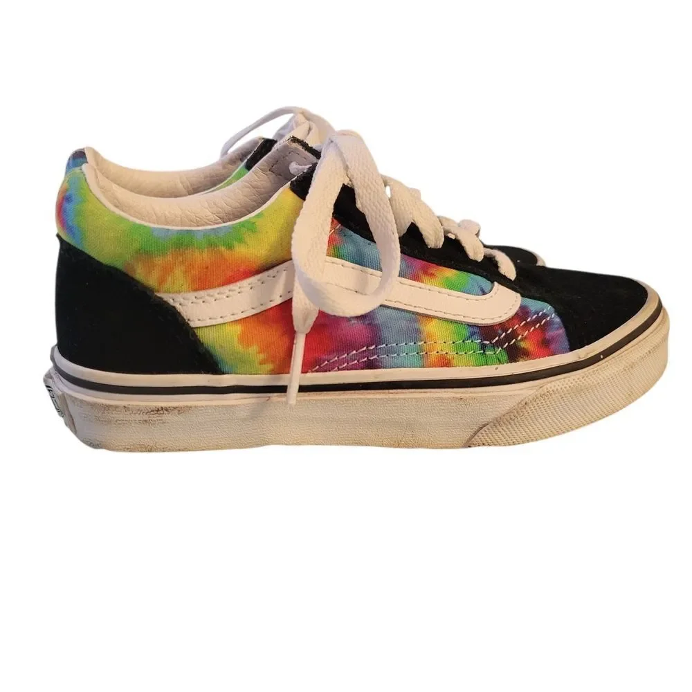 Vans Kids Tie-Dye Old Skool Skate Shoes - Rainbow/Black